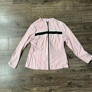 Dressbarn Pink & Black Fleece Full Zip
